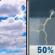 Wednesday: A 50 percent chance of showers and thunderstorms after 1pm.  Mostly cloudy, with a high near 93. South wind 15 to 20 mph, with gusts as high as 30 mph. 