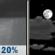 Tonight: A 20 percent chance of showers before 10pm.  Partly cloudy, with a low around 67. Northeast wind around 5 mph becoming south southwest in the evening. 