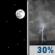 Sunday Night: A 30 percent chance of showers and thunderstorms after 1am.  Mostly clear, with a low around 76. South wind 15 to 20 mph, with gusts as high as 30 mph. 