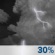 Tuesday Night: A 30 percent chance of showers and thunderstorms, mainly before 1am.  Mostly cloudy, with a low around 64. South wind 5 to 10 mph becoming east after midnight. 