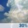 Sunday: A 30 percent chance of showers and thunderstorms, mainly after 1pm.  Partly sunny, with a high near 84. South southeast wind 5 to 15 mph becoming north in the afternoon. 